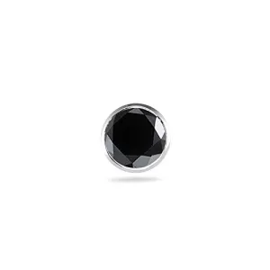 0.91-1.02 Cts Black Diamond Mens Stud Earring in 14K White Gold{DIAMOND APPRAISAL INCLUDED}