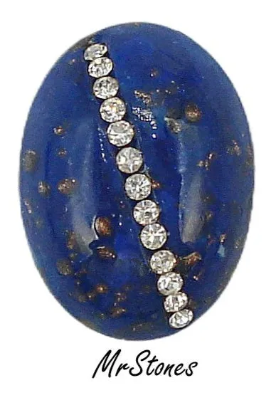 18x13mm (3901) Lapiz Lazuli Blue Glass Crystal Row Oval Cabochon Swarovski