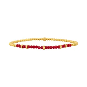 2MM Signature Bracelet with Coral and Rondelles