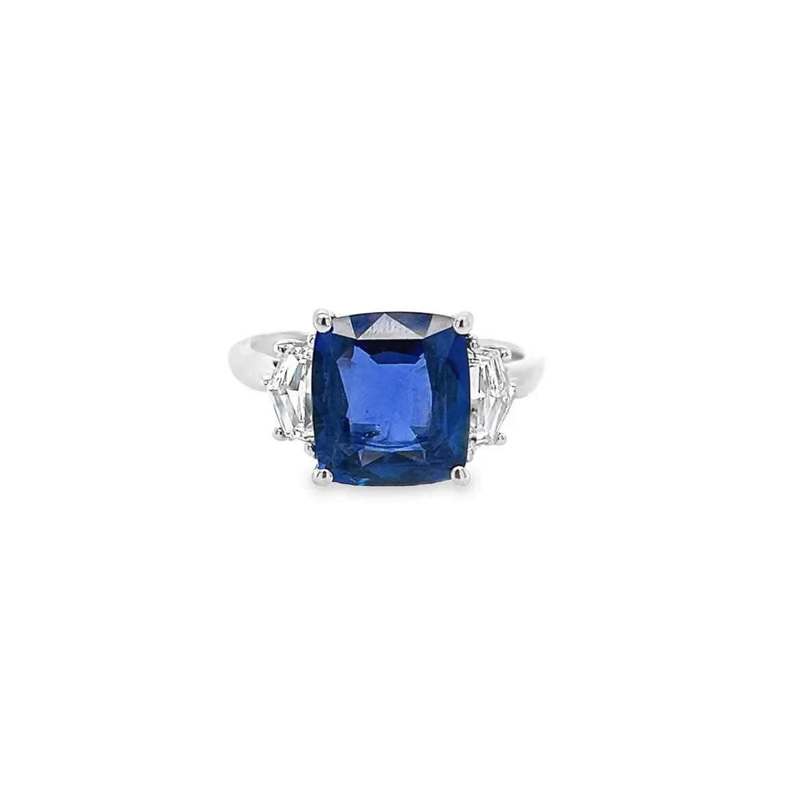 3.75CT Cushion Cut Sapphire Ring