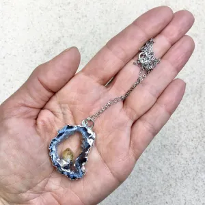 3rd Eye Sliced Citrine Crystal Necklace