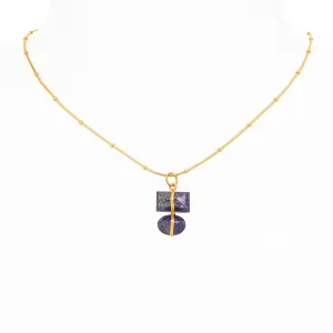 7th Wedding Anniversary Blue Lapis Lazuli Parcel Pendant Necklace