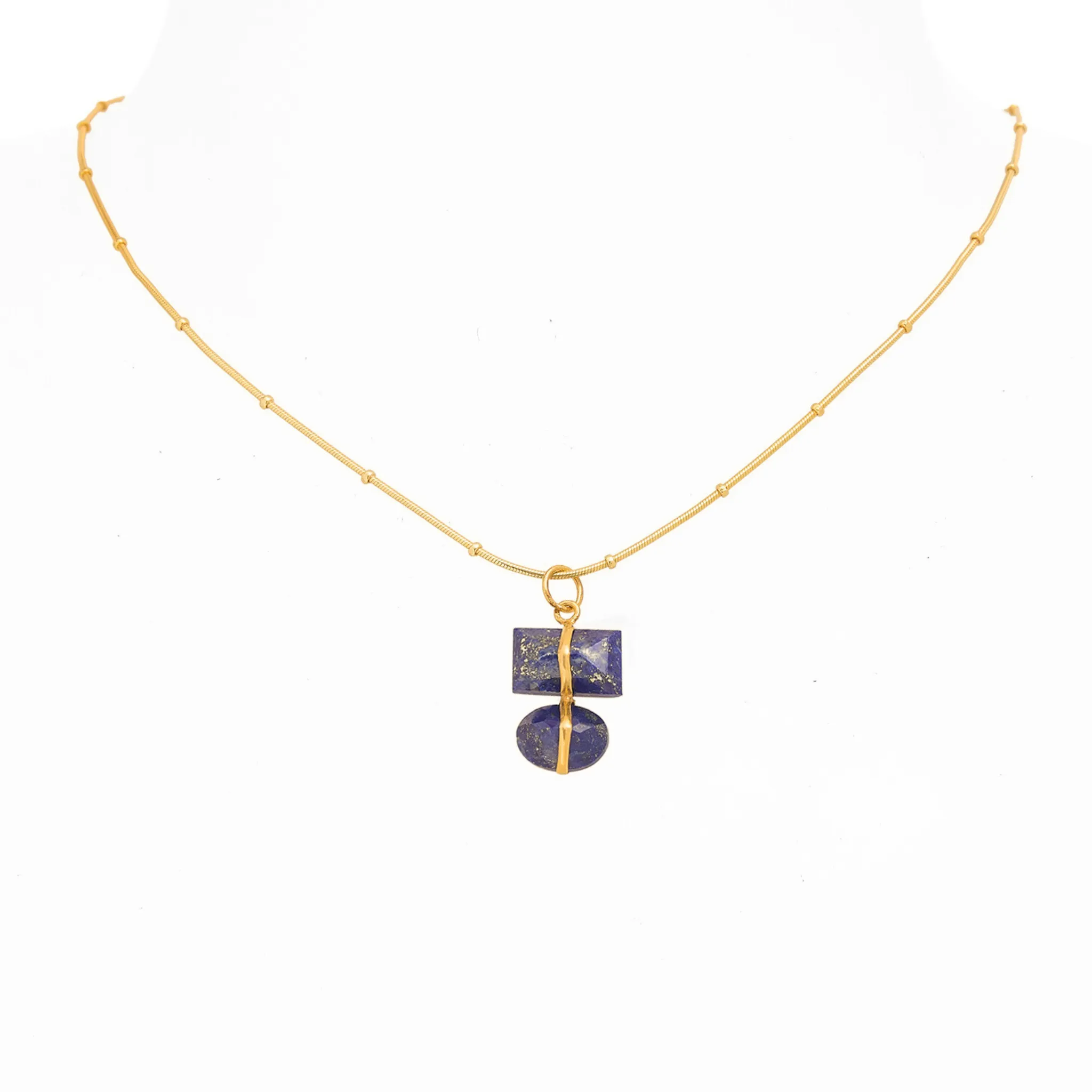 7th Wedding Anniversary Blue Lapis Lazuli Parcel Pendant Necklace
