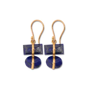 9th Wedding Anniversary Blue Lapis Lazuli Parcel Earrings