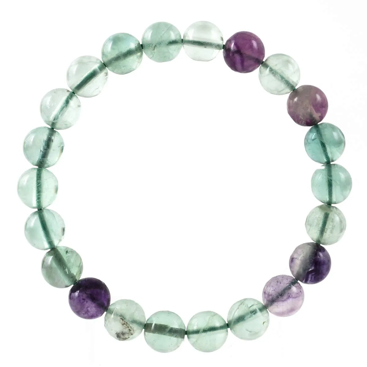 Adabele Natural Gemstone Bracelet 7.5 inch Stretchy Chakra Gems Stones 8mm (0.31") Beads Healing Crystal Quartz Women Men Girls Gifts (Unisex) Multi-color Fluorite 7.5 Inches
