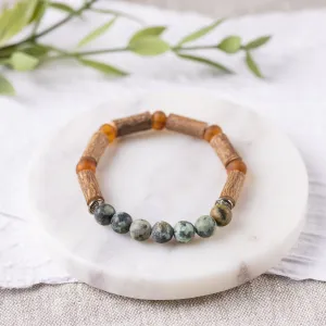 Adults | African Turquoise   Raw Cognac Amber Hazelwood Bracelet