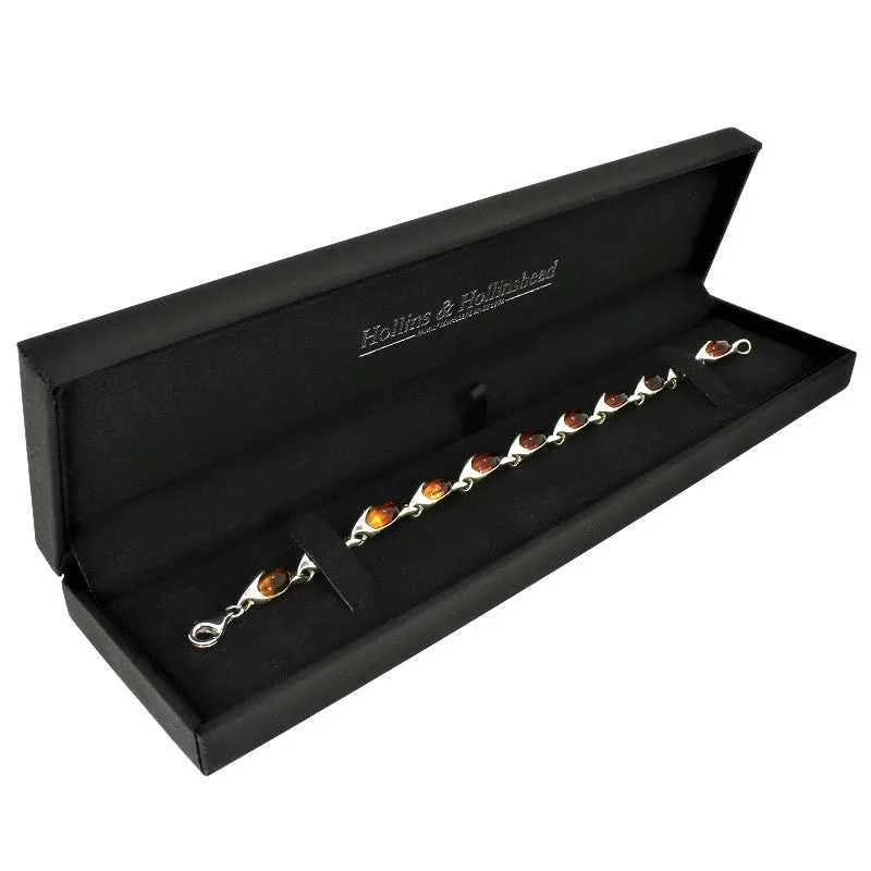 Amber Sterling Silver Ladies Bracelet