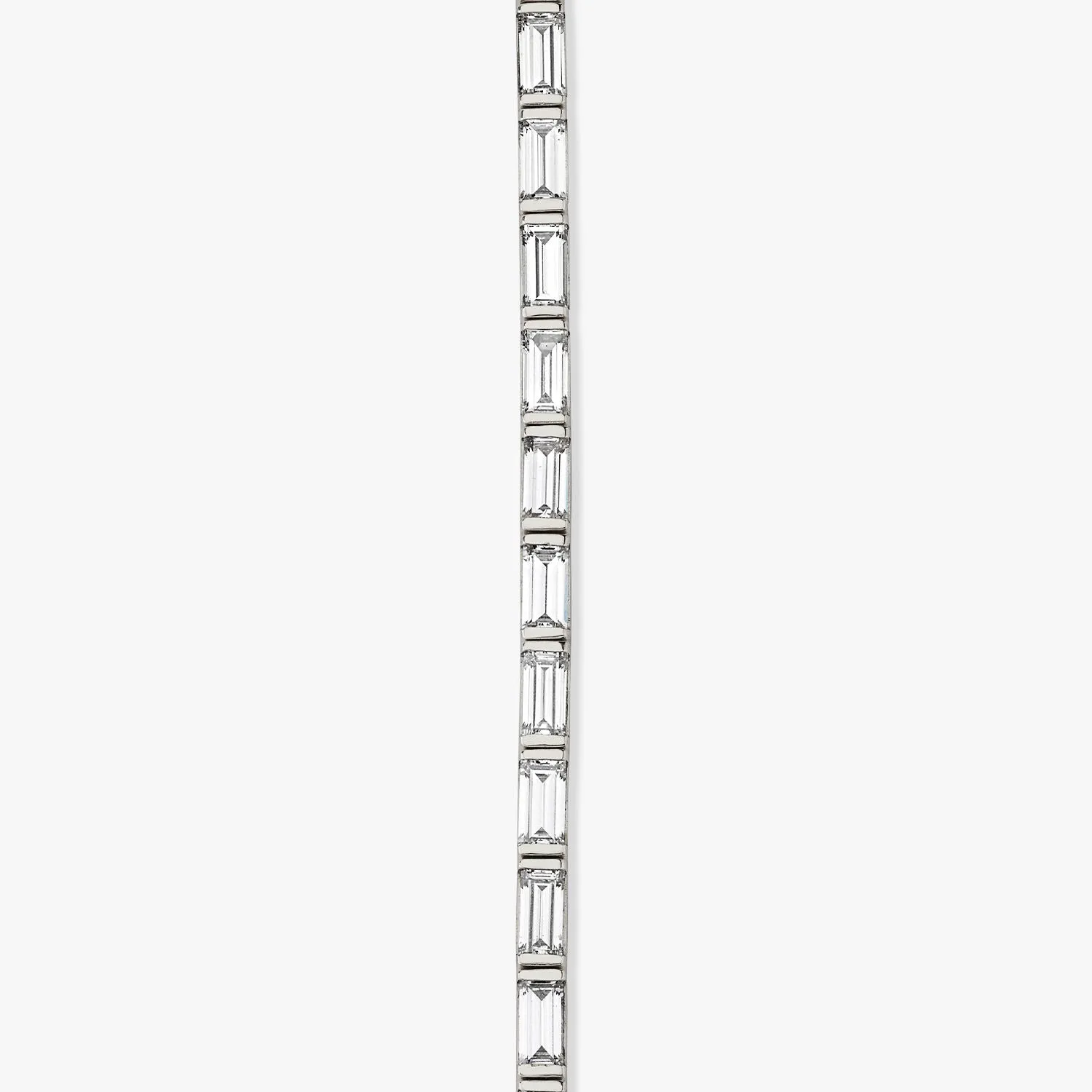Baguette 14K Whitegold Tennis Bracelet w. Lab-Grown Diamonds