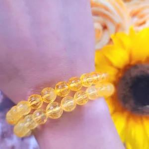 Baltic Amber Carved Lotus Bracelet for Joy and Optimism