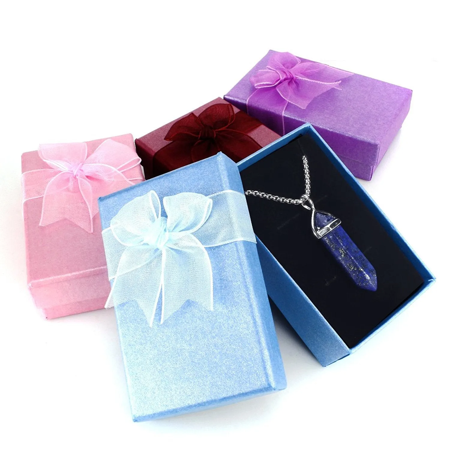 BEADNOVA Gemstone Crystal Necklace for Women Healing Stone Pendant Jewelry for Men Pendulum Divination Energy Healing Hexagonal Pendent (18 Inches Stainless Steel Chain) 1) Synthetic Lapis Lazuli