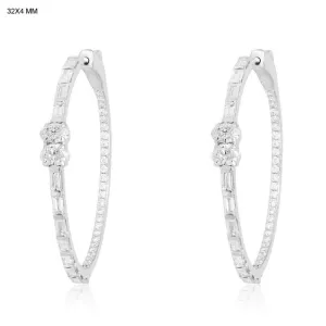 Beautiful Chic Diamond Hoops Earrings