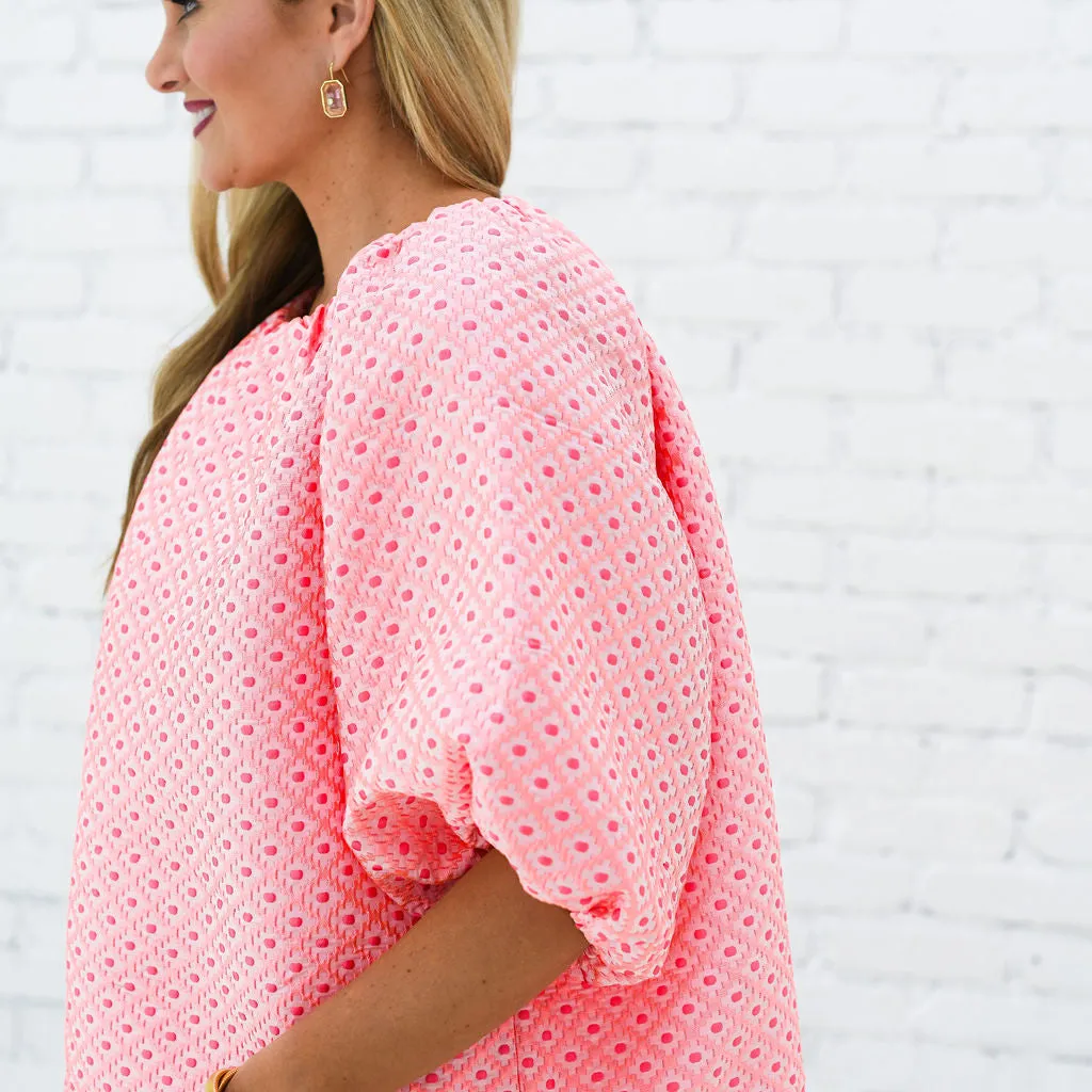 Cami Jacquard Top Coral