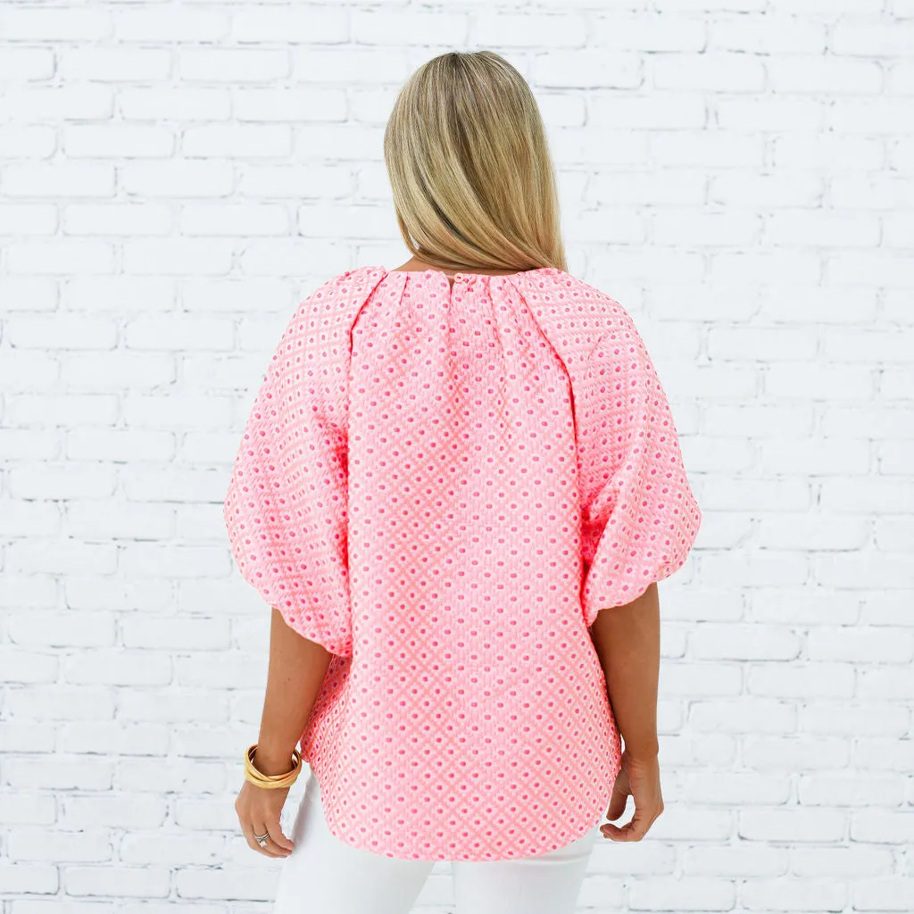 Cami Jacquard Top Coral