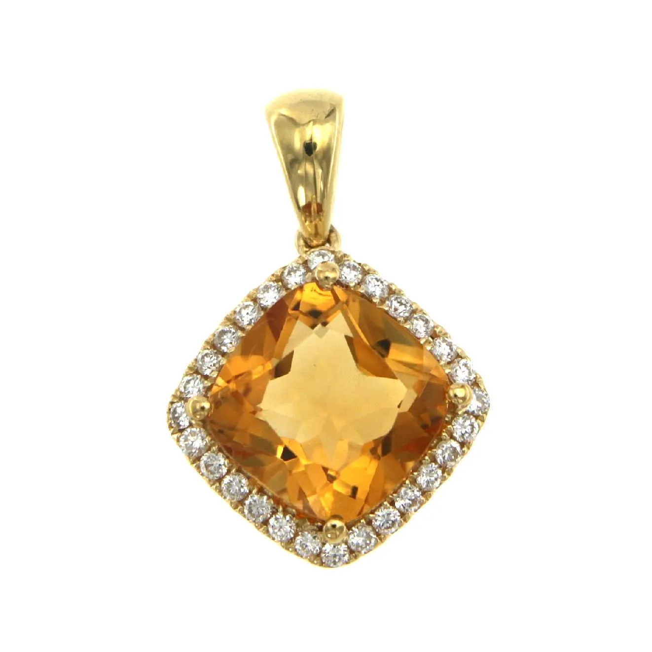 Citrine and Diamond Pendant