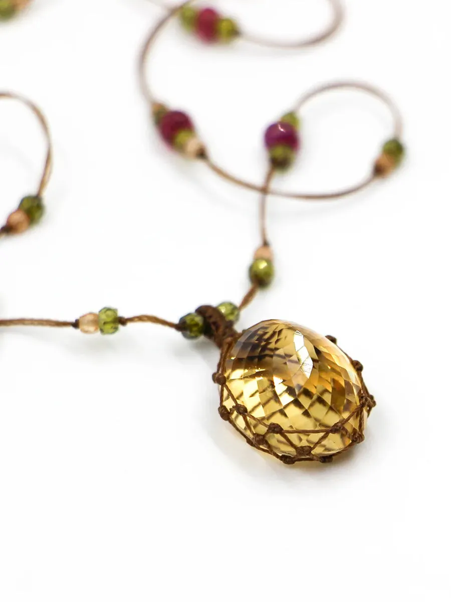 Citrine - Short Tibetan Necklace