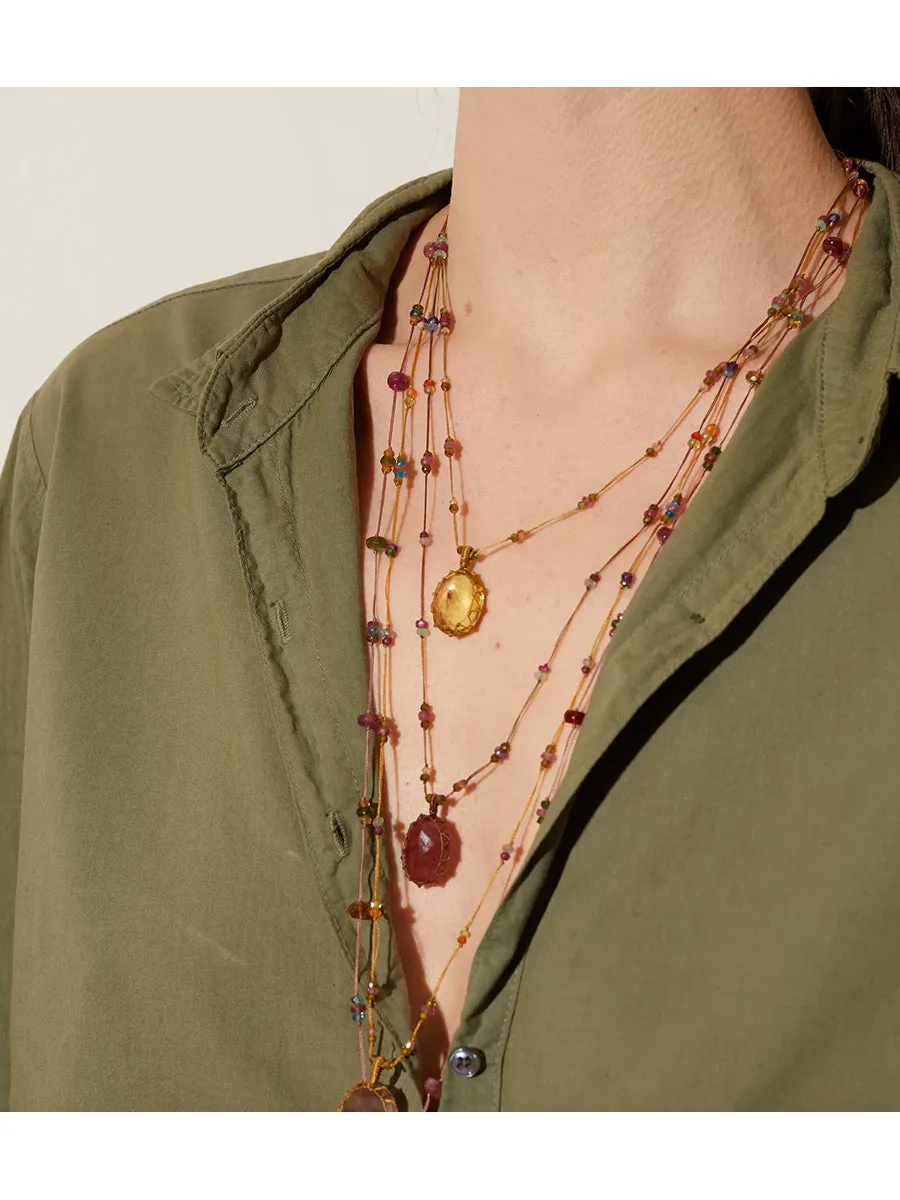 Citrine - Short Tibetan Necklace