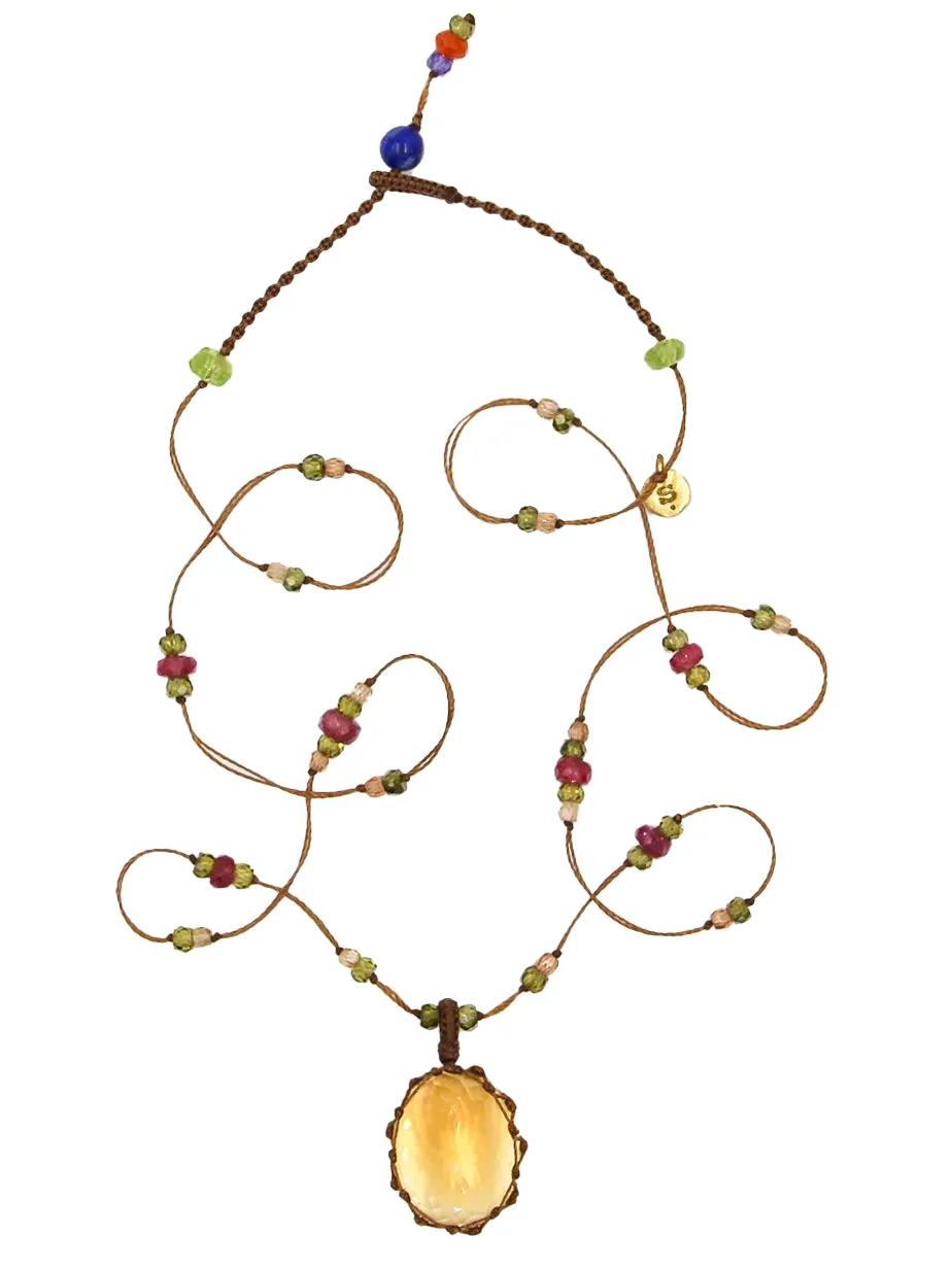 Citrine - Short Tibetan Necklace