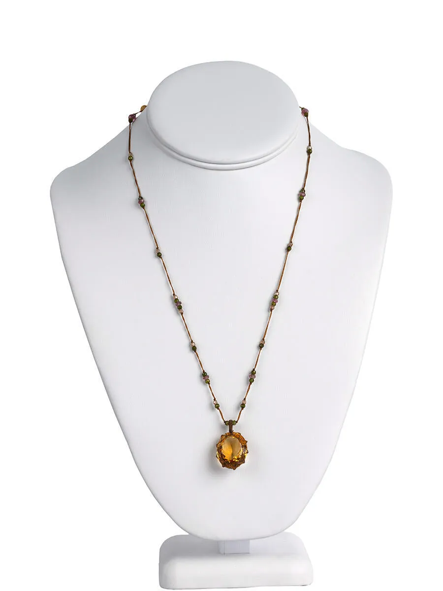 Citrine - Short Tibetan Necklace