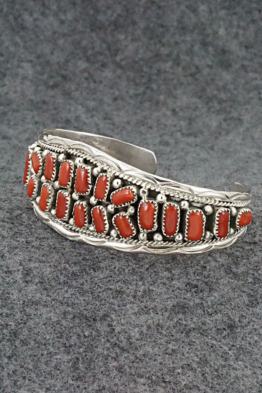Coral & Sterling Silver Bracelet - Anita Whitegoat