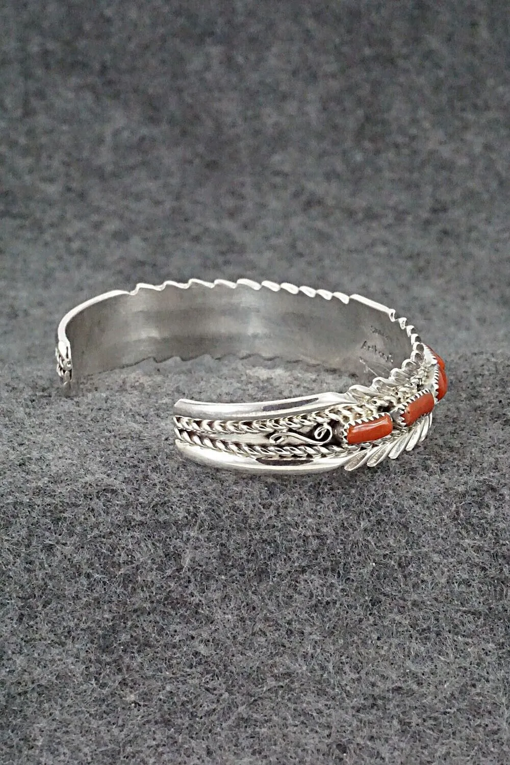 Coral & Sterling Silver Bracelet - Anthony Brown