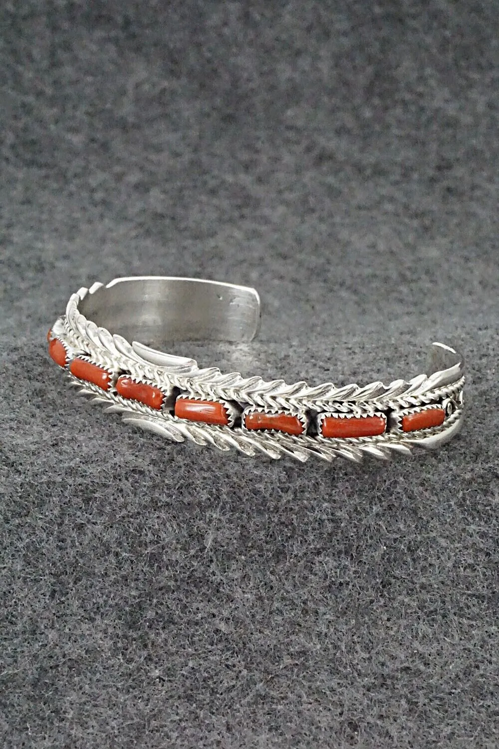 Coral & Sterling Silver Bracelet - Anthony Brown
