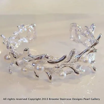 Coral Design Cultured Freshwater Pearl Bracelet