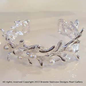 Coral Design Cultured Freshwater Pearl Bracelet