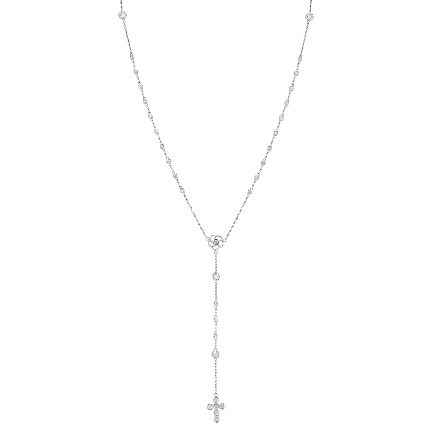 Diamond Rosary Necklace