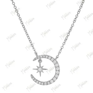 Diamond Star Moon Necklace