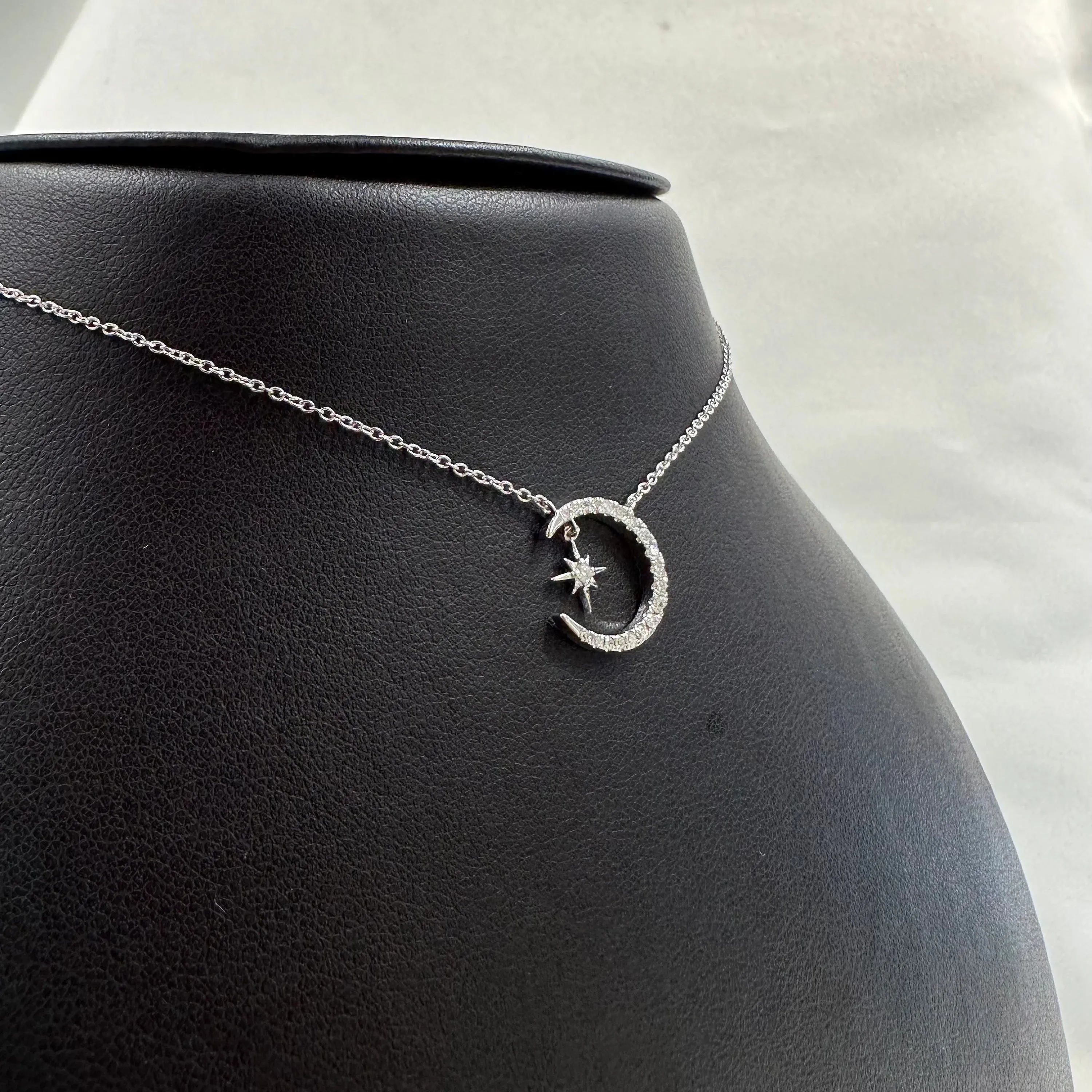 Diamond Star Moon Necklace