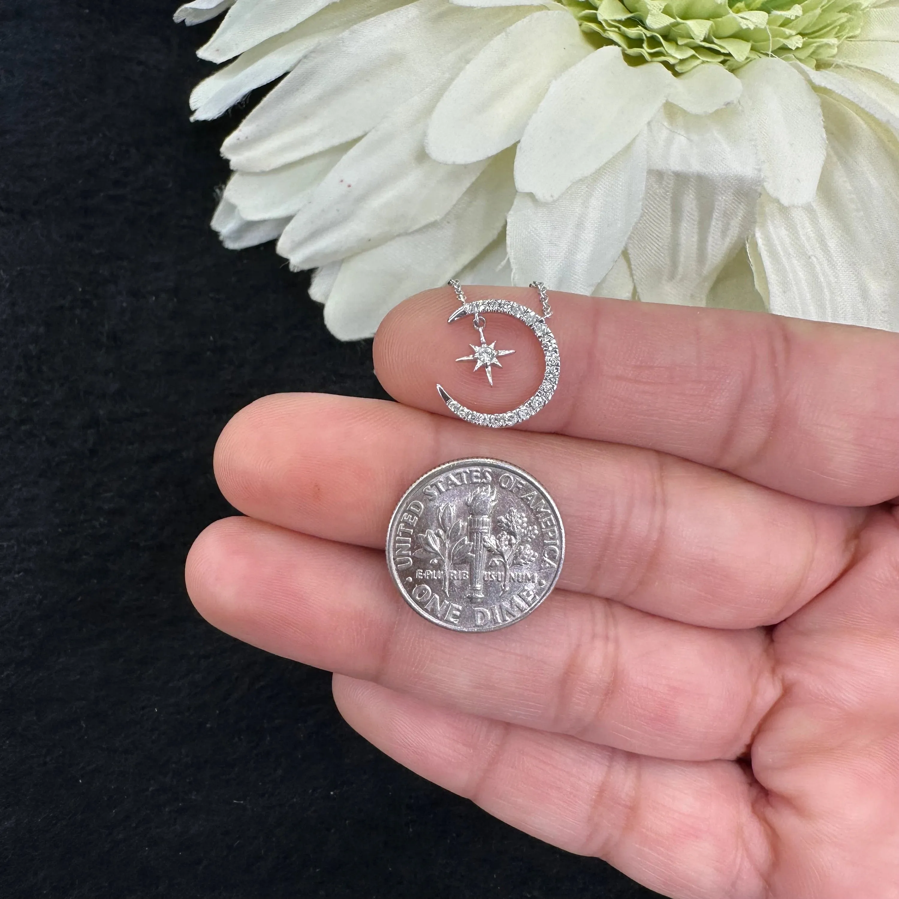 Diamond Star Moon Necklace