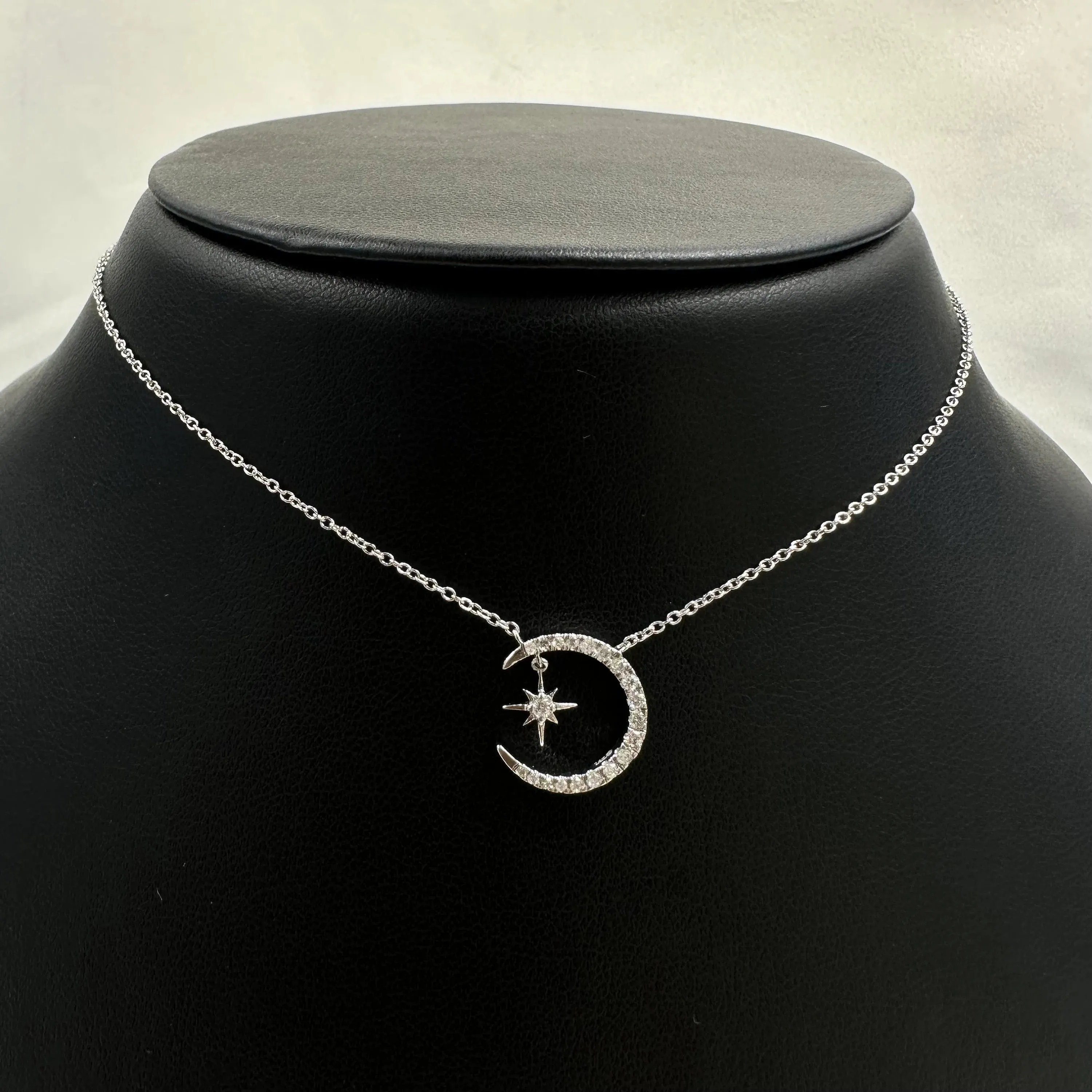 Diamond Star Moon Necklace