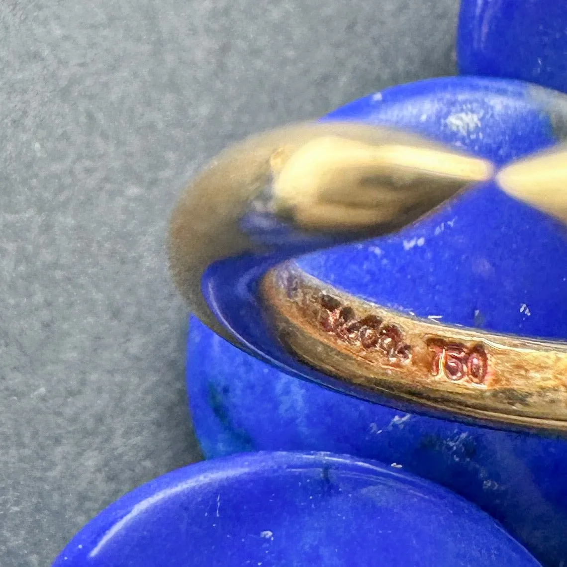 Estate Tiffany & Co. Picasso 18K Y Gold Lapis Lazuli Beaded Necklace
