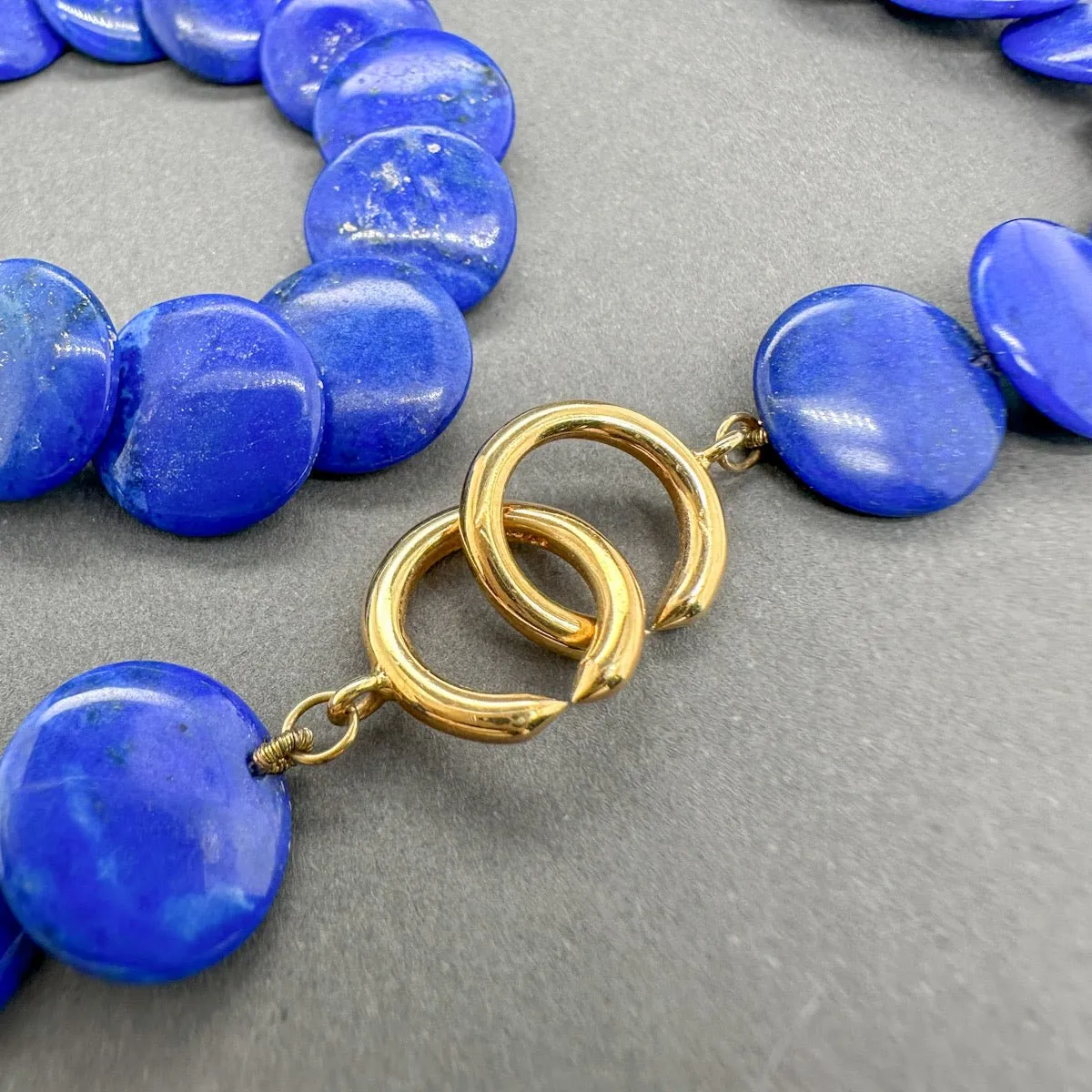 Estate Tiffany & Co. Picasso 18K Y Gold Lapis Lazuli Beaded Necklace