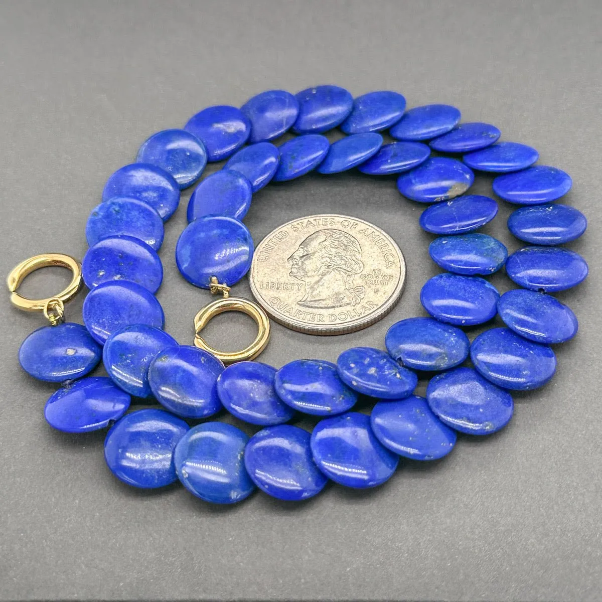 Estate Tiffany & Co. Picasso 18K Y Gold Lapis Lazuli Beaded Necklace