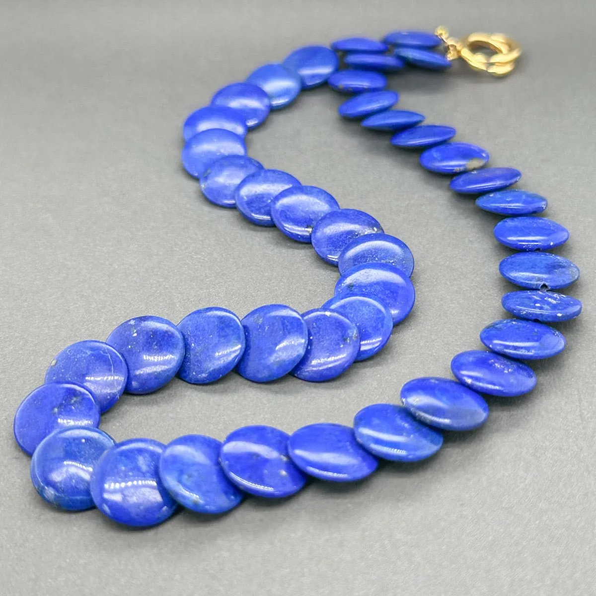 Estate Tiffany & Co. Picasso 18K Y Gold Lapis Lazuli Beaded Necklace