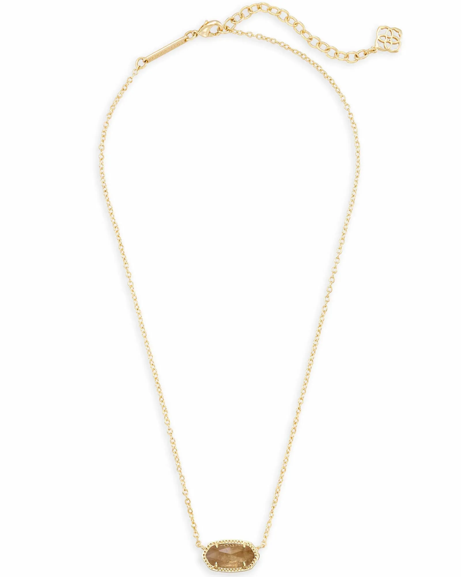 Kendra Scott Elisa Short Pendant Necklace in Gold Orange Citrine Quartz