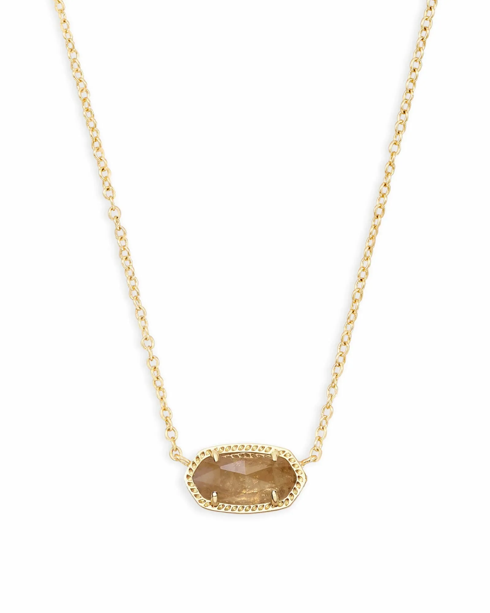 Kendra Scott Elisa Short Pendant Necklace in Gold Orange Citrine Quartz
