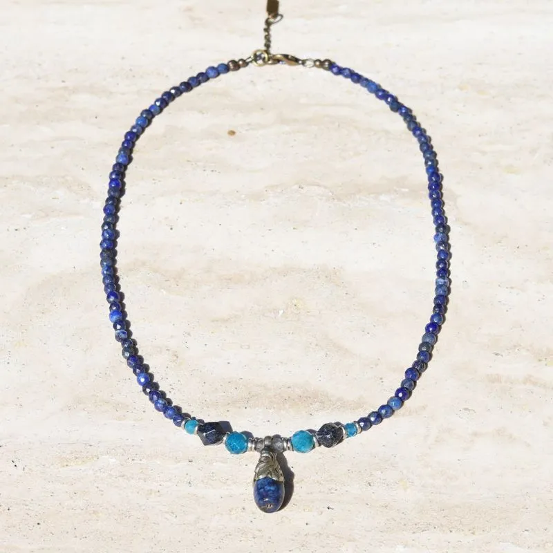 Lapis Lazuli and Apatite Necklace