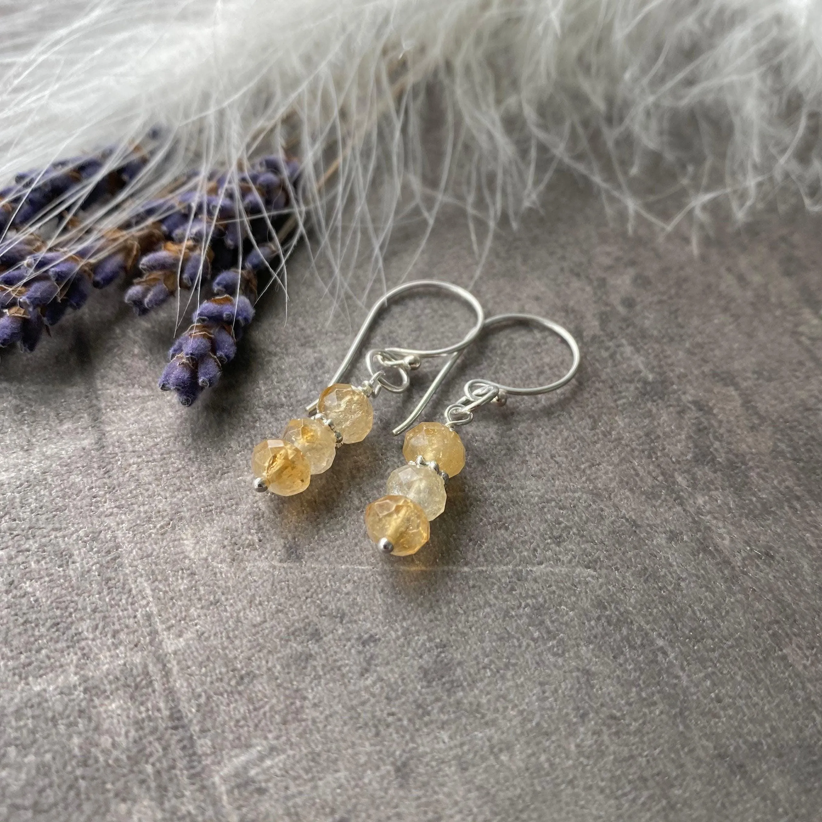 November Birthstone Earrings, Citrine Jewellery