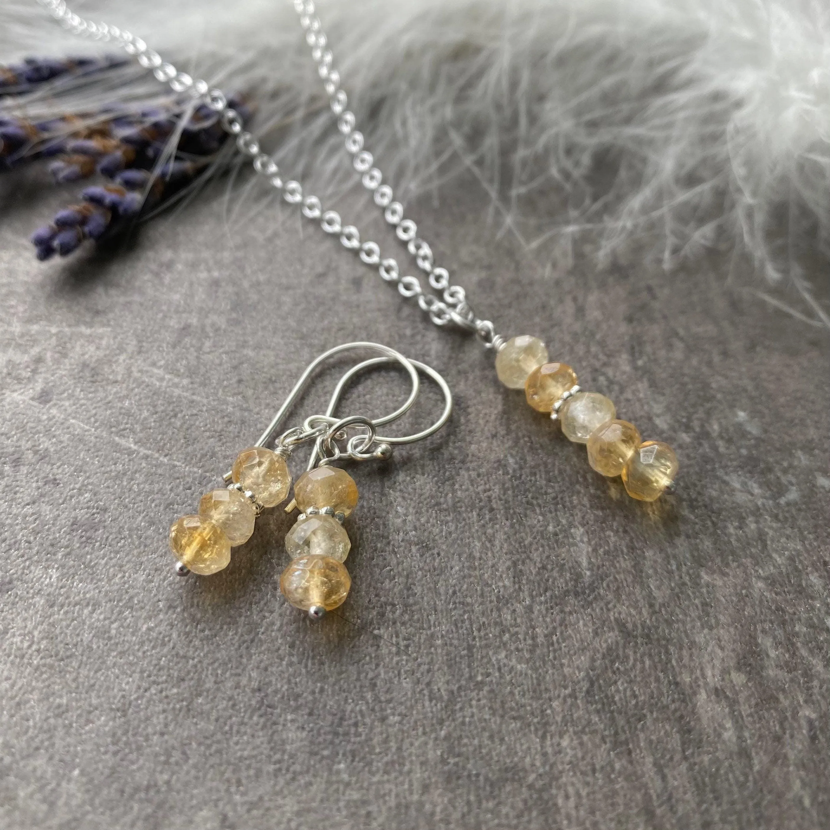 November Birthstone Earrings, Citrine Jewellery