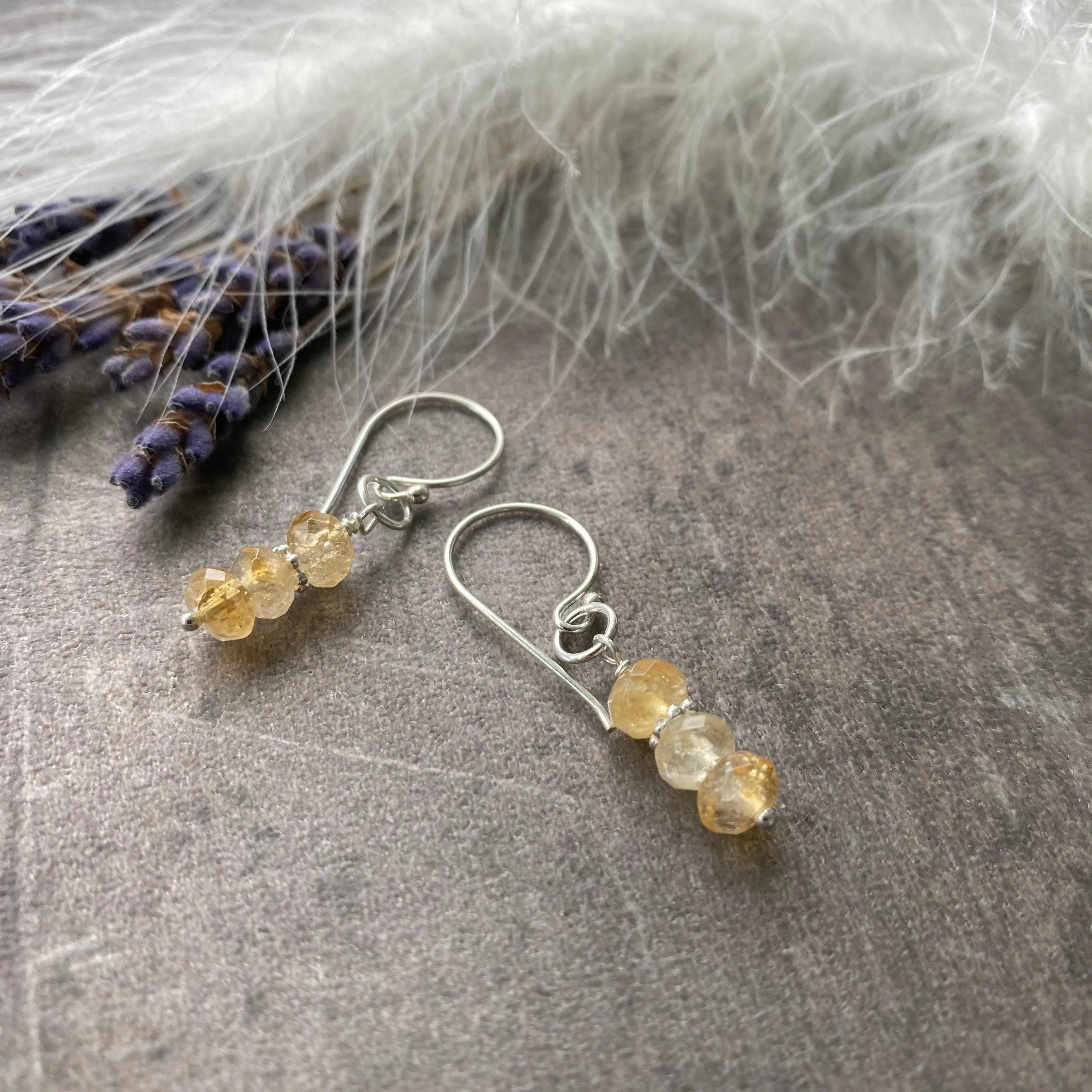 November Birthstone Earrings, Citrine Jewellery