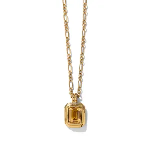 Petra Necklace, Citrine, Gold
