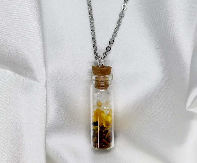 "Joy   Confidence" Long Vial Necklace