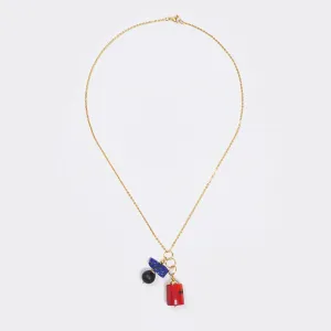 Red Coral, Lapis Lazuli, and Black Onyx