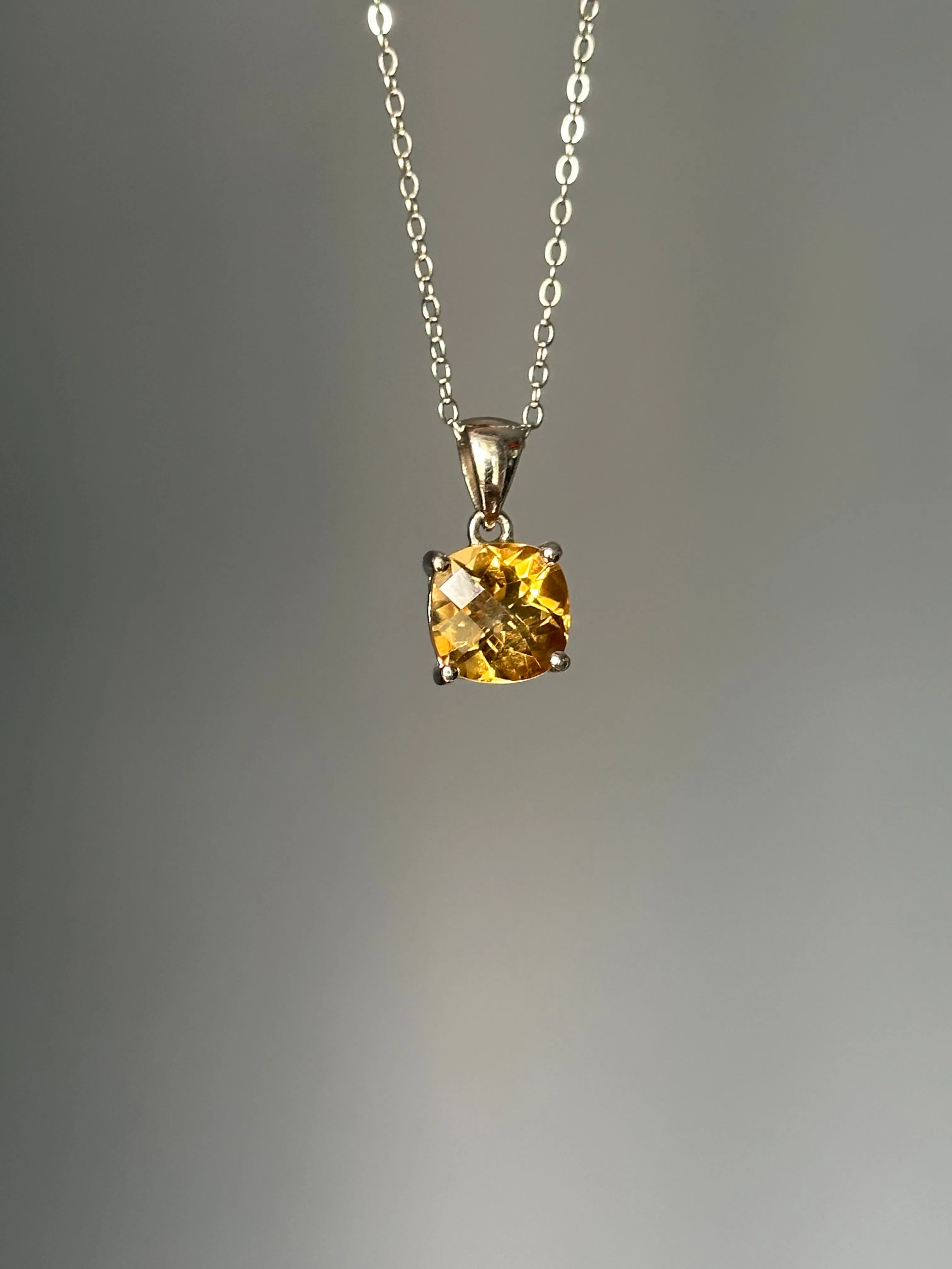 S925 Silver Natural Amethyst Pendant Necklace/S925 Silver Natural Citrine Pendant Necklace