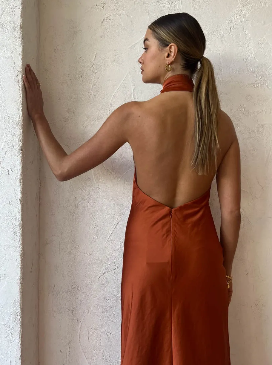 Significant Other Darcy Backless Dress in Clay