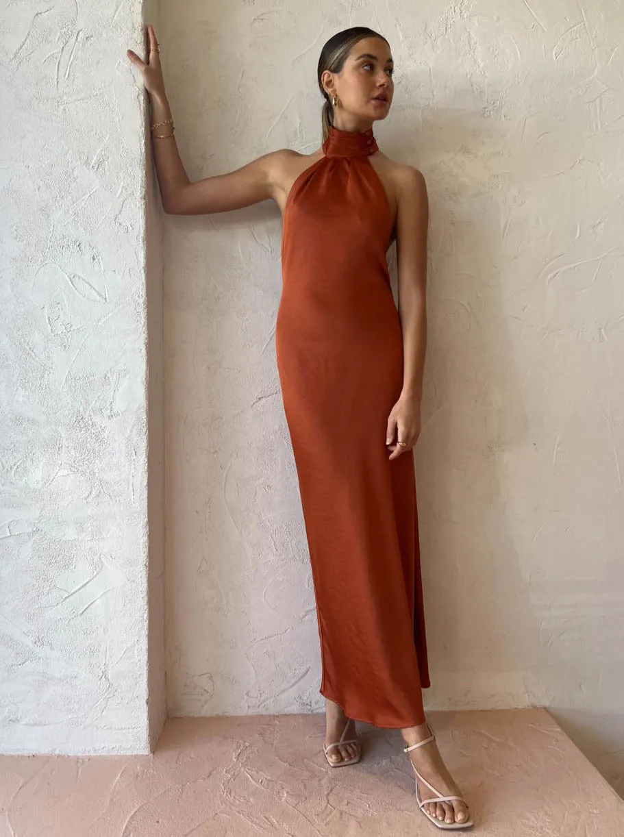 Significant Other Darcy Backless Dress in Clay