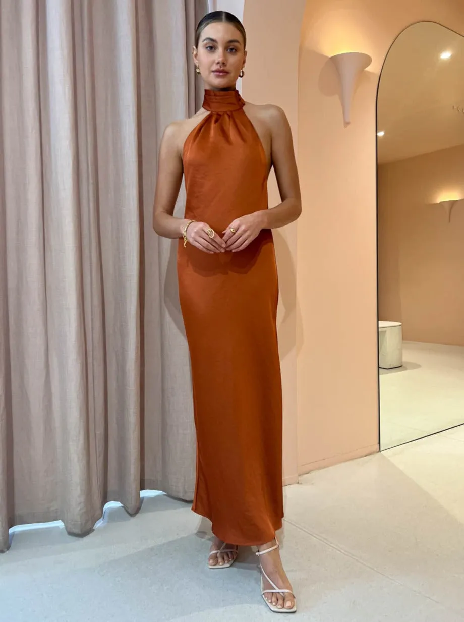 Significant Other Darcy Backless Dress in Clay