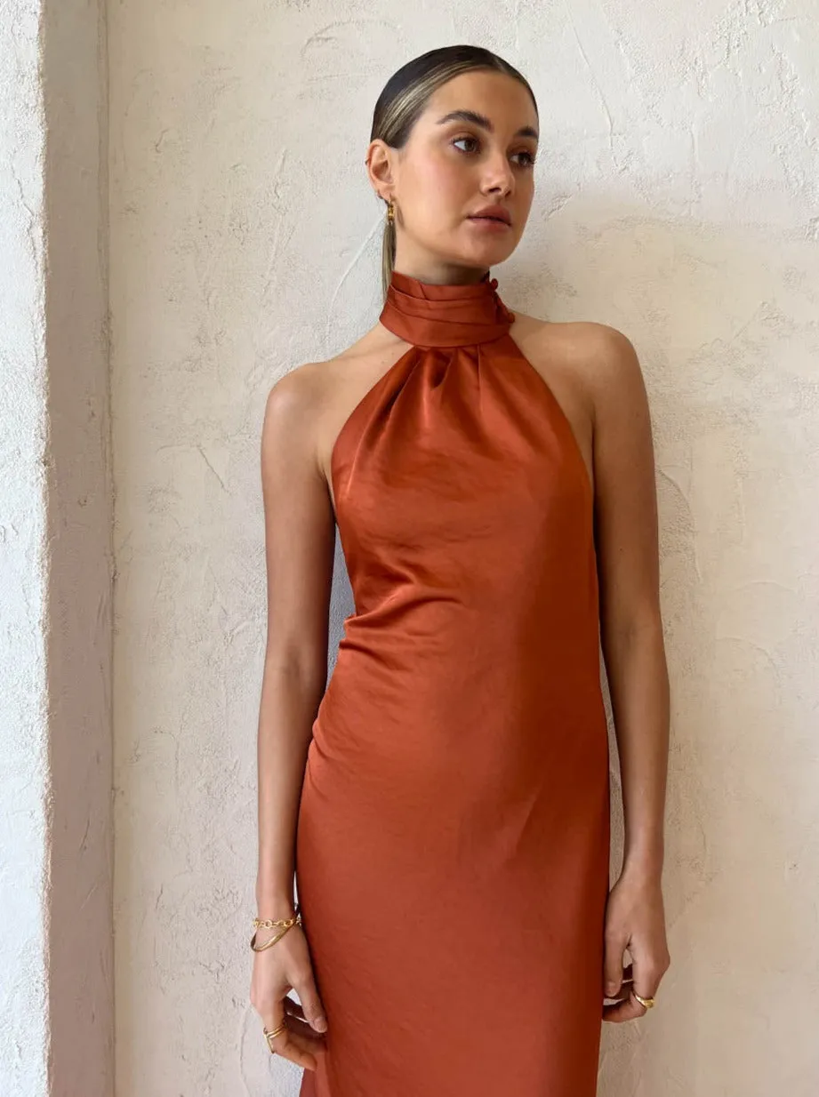 Significant Other Darcy Backless Dress in Clay